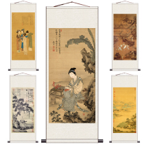 Tang Bohu Tang Yin landscape figure painting Chinese painting scroll painting antique calligraphy tea house decoration calligraphy painting to customers