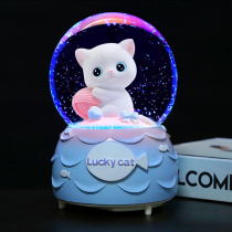 Dream crystal ball music box birthday children Girl ornaments little girl rotating glass ball music box