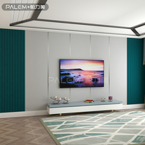 Living room TV background wall cloth simple stripe grille 32D mural sofa Wall cloth bedroom bed head light luxury style