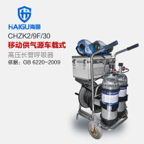 Factory direct Haigu HG-CHZK2 9F 30 mobile gas supply 2 bottles 9L car high pressure long tube respirator
