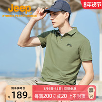 Jeep quick-drying polo shirt mens summer business short sleeve casual lapel top fashion sports fitness clothes
