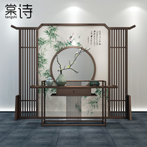 Modern Chinese screen partition solid wood custom hotel Hall study tea room living room entrance hotel office screen