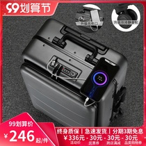 Side opening charging suitcase universal wheel 20 inch computer lever boarding box male small aluminum frame travel password box