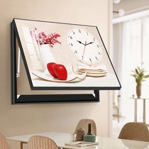 Crystal single hydraulic decorative painting silent wall clock distribution box Living room dining room hanging painting Fruit still life vase clock