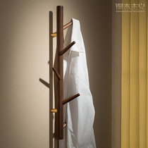 Copper woodismwall coat rackblack walnut solid wood bedroom entrance creative hook