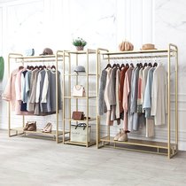 Clothing store hangers New simple womens store shelves ins display stand floor-standing nano gold hanging clothes