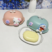 Soap box creative bathroom drain with cover KT cat household large cute soap box drainage soap rack large