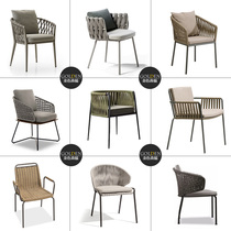 Outdoor table and chair combination courtyard leisure rattan small single chair restaurant outdoor terrace balcony outside rattan chair three-piece set