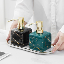 Ceramic Light Luxury Body Soap Bottle Nordic Facial Cleanser Press Bottle Small Travel Portable Toner Lotion Bottle