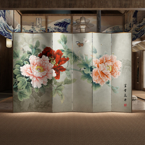 Chinese living room partition wall Bedroom room entrance door occlusion decoration Hotel office Folding mobile screen
