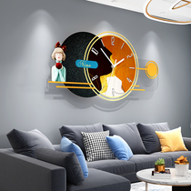 Simple modern decoration light luxury living room wall clock home Fashion Net Red Watch personality creative hanging wall atmospheric clock