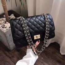 Dingga Leather Woman Bag 2022 new black chain small bag fat fragrance slope bag