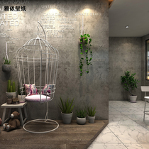 Nordic retro restaurant industrial wind cement gray wallpaper self-adhesive bedroom clothing barber shop background wall stickers