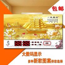 Perennial calendar electronic clock 2021 new dynamic wall plug-in decorative painting digital living room stereo with temperature and humidity