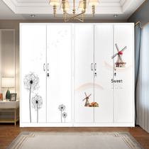 Nordic style small apartment household iron wardrobe printing cabinet three-door modern simple bedroom large-capacity locker