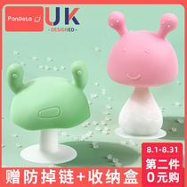 Small mushroom head appease tooth gum molars tooth gum baby bite glue baby food grade silicone toy can be boiled