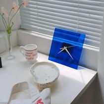 Ins style simple and modern jewelry Xiaohongshu same style diy wall clock Klein blue niche furniture decoration on behalf of