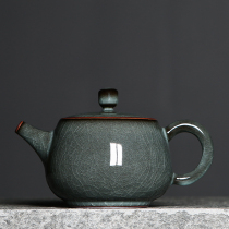 Celadon teapot single kiln ice crack opening piece home handmade pot ceramic kung fu tea set large bubble teapot