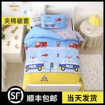 Kindergarten quilt set three pieces of pure cotton six pieces of cotton sleeping baby to go to garden nap special beds for children in winter
