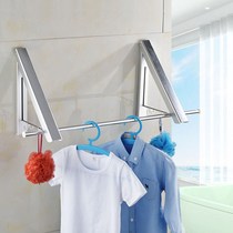 Folding indoor clothes rack wall-mounted toilet shrink cool indoor non-perforated balcony invisible can be hidden