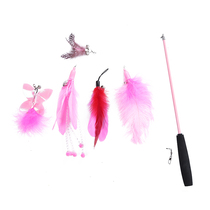 Race-level cat stick Feather feather bell ribbon Bite-resistant cat stick Long pole cat self-hey relieve boredom line cat tease cat