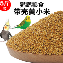 Xuanfeng tiger skin peony parrot feed with Shell new yellow millet Jade Bird special mixed bird food bird food millet 5kg