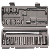 26 pieces of sleeve sets of sets of steam repair petrol and hardware sleeves with manual tool ratchet wrench suit