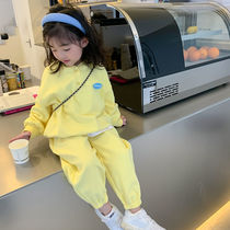 Girls Kit 2022 Spring New Delivery Clothes Sports Casual Clothes Childrens Baby Gas Two Pieces