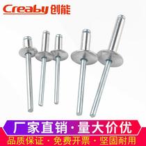 Aluminum pull nail large cap along blind rivet aluminum open type large head pull rivet large flat head pull nail m4m5