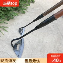 Weeding small hoe Household weeding vegetable digging multifunctional hollow old-fashioned forging agricultural tool hoe artifact