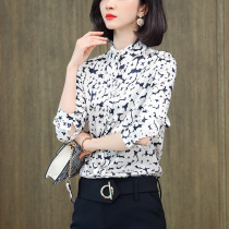 White silk shirt womens 2021 spring new wild design sense niche Hangzhou heavy mulberry silk top