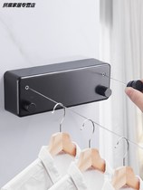 Invisible shrink clothesline non-perforated cold clothes artifact clothes indoor balcony telescopic wire rope bathroom clothes hanger