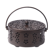 Retro creative mosquito coil bracket outdoor hollow household with cover fireproof can be mounted mosquito box sandalwood aroma diffuser