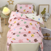 A-class baby kindergarten quilt three pieces of pure cotton sleeve baby nap bedding into garden bedding six pieces