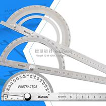 Stainless iron woodworking angle ruler Multifunctional high-precision industrial student protractor Angle gauge regulator measuring instrument