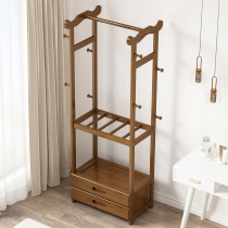 New Chinese clothes hat rack floor bedroom hanging clothes hanger modern home net red into the family hanging clothes rack room shelve