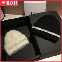 Rabbit hair white wool hat children tide Korea autumn and winter cold hat warm sleeve knitting hat ear protection hat Hundred