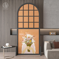 Nordic light luxury net red screen partition Living room Bedroom entrance Dining room Ju Cai block brake Mobile fabric mobile seat screen