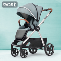 Two-way baby stroller can sit and lie down lightly folded high landscape shock absorption newborn baby trolley
