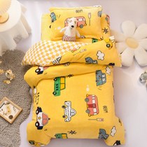 Peter Cat Kindergarten Quarter Three-piece Winter Coral Velvet Children Nap Special for Cat Cat Six Pieces of Milk