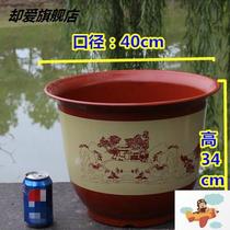 Factory direct flowerpot imitation ceramic plastic Four Seasons extra-large green cactus round tray tray Aloe Vera home