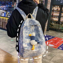 Tide brand ins style schoolbag female Korean version of high school Harajuku ulzzang junior high school students backpack simple Mori shoulder bag