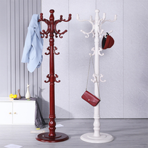  Solid wood coat rack Bedroom simple household clothes rack floor-to-ceiling European style storage rack hanger bag rack New product