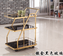Trolley stainless steel dining car snack car tempered glass dining car restaurant high-end dining car Wine Car tea car