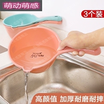 Household long-handled spoon deepened kitchen spoon thickened water scoop home water scoop bathroom baby bath Bath Shampoo