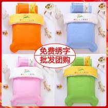 Kindergarten Quilt Three Sets Pure Cotton Quilt Cover Baby Entrance Bed Goods Full Cotton Afternoon Nap Blue Bedding 6 pieces of cover