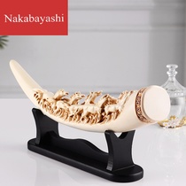 European-style living room wine cabinet office porch imitation ivory ornaments resin crafts home decorations opening gifts
