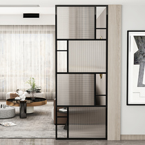 Nordic light luxury screen partition custom entry barrier living room Iron stainless steel Changhong glass decorative wall