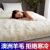 Wool mattress upholstered thickened warm bed mattress double household cushion cushion quilted for single winter lamb velvet cushion