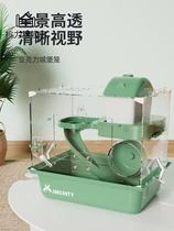 Small hamster special cage Jinming Alec double-layer cage silk bear breeding luxury villa fully transparent feeding box